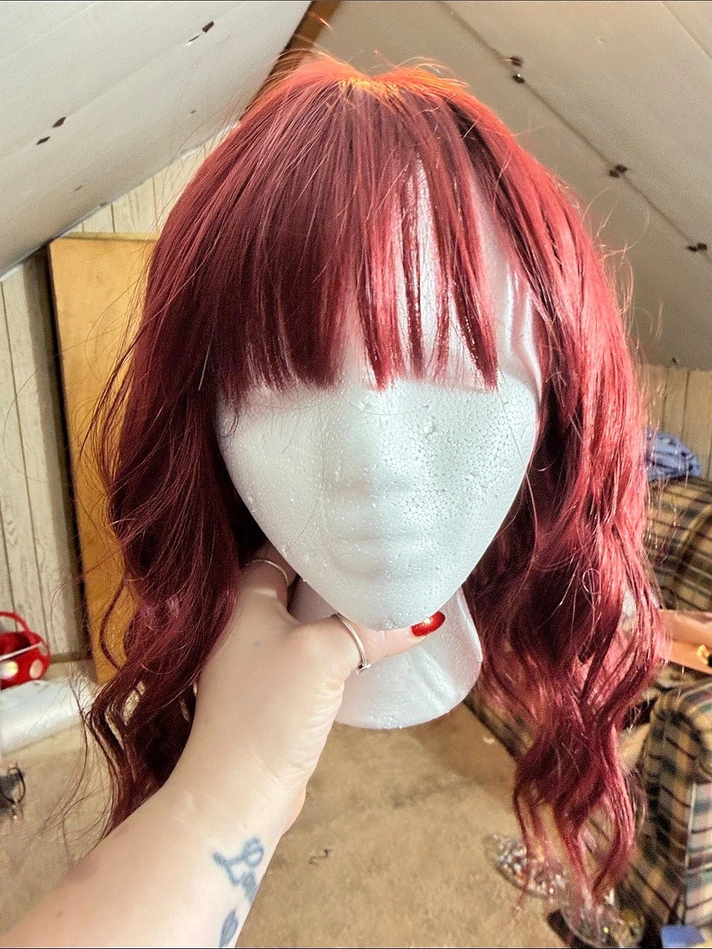 Burgundy Wavy Lace Front Wig